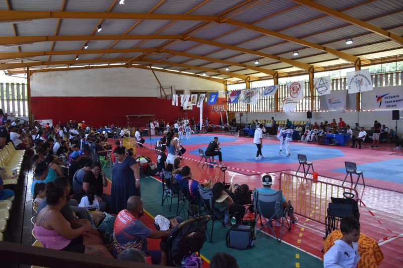 La salle Excelsior était bien remplie ce samedi pour les championnats de Polynésie de taekwondo.