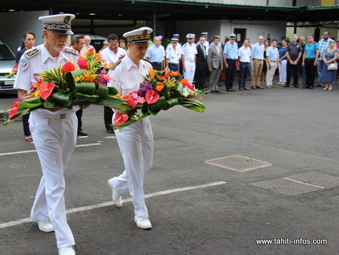 Le commissaire divisionnaire François Perrault et le haut-commissaire Lionel Beffre.