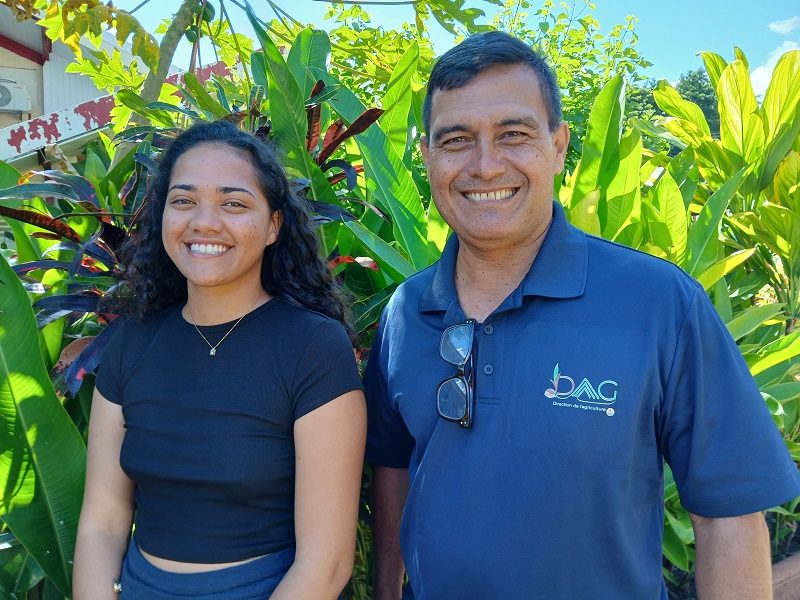 Tetia Peu, ingénieure agronome à la Direction de l’agriculture, et le directeur de la DAG, Roland Bopp. crédit photo SD