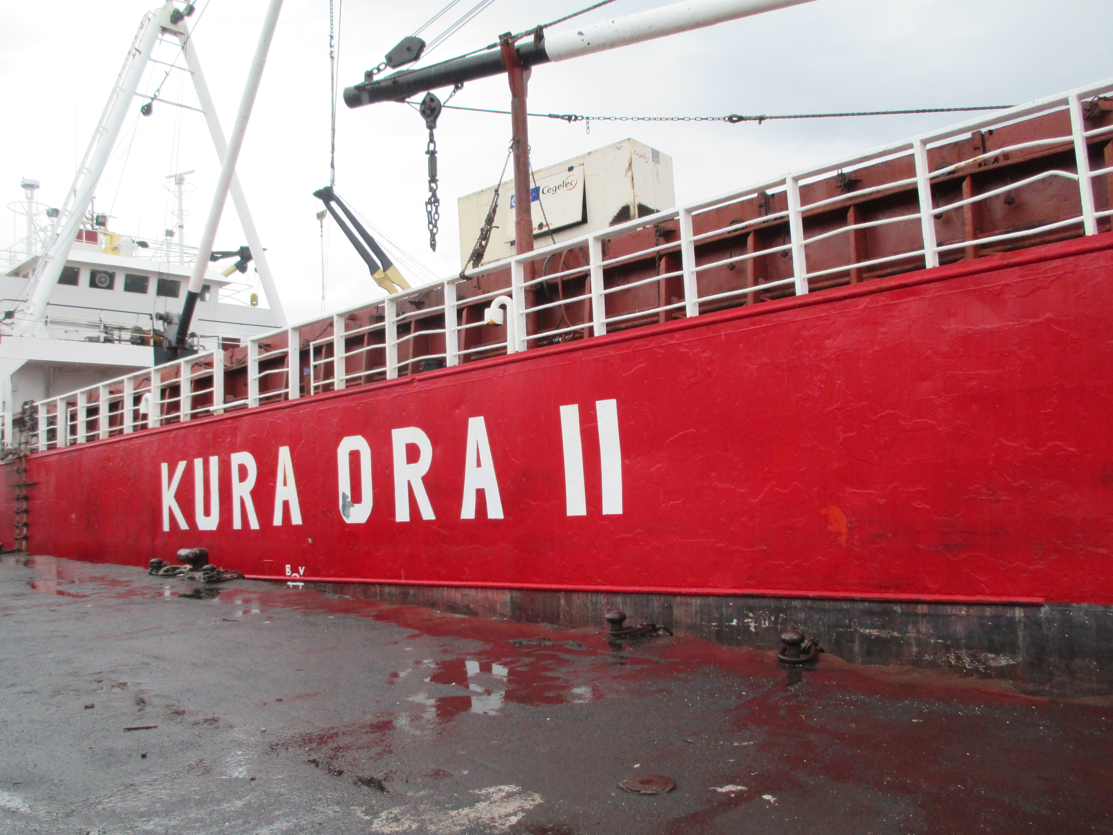 Le Kura Ora est actuellement à quai au port de Papeete. Les marins ont appris lundi après-midi que le bateau ne reprendrait pas la mer.