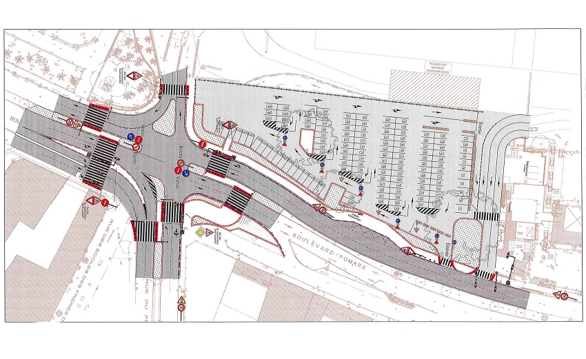 Le plan de circulation définitif sur le carrefour du Pacifique.