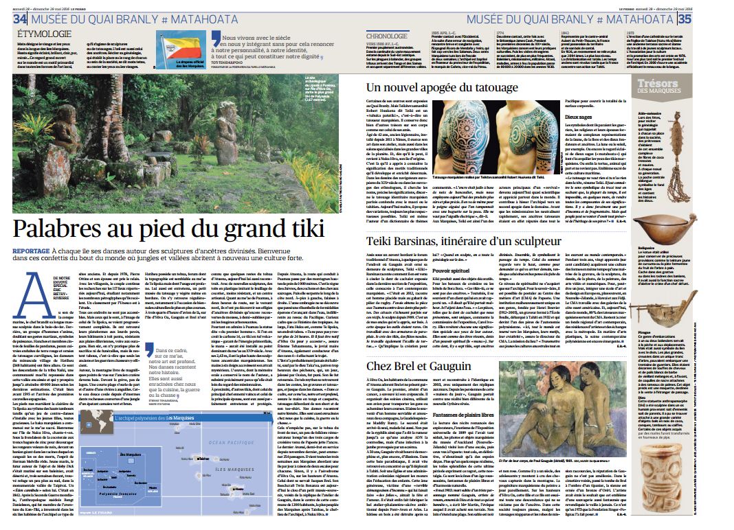 Les Marquises à l'honneur dans le Figaro ce week-end