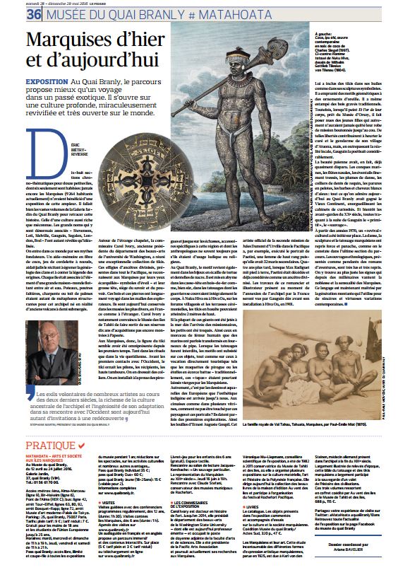 Les Marquises à l'honneur dans le Figaro ce week-end