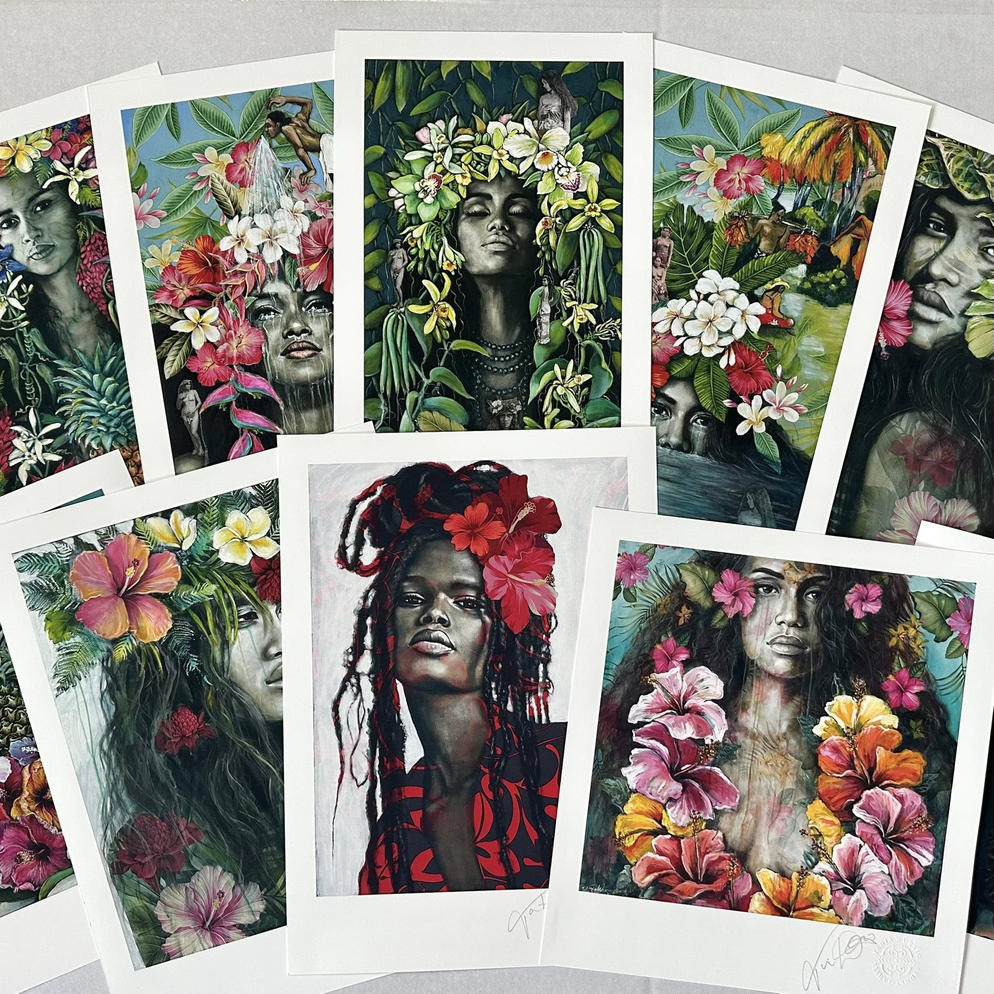 “Pour moi, Tahiti est une femme. J’essaie d’exprimer sa beauté à travers des figures féminines fortes.” (Crédit : Tania Wursig Art)