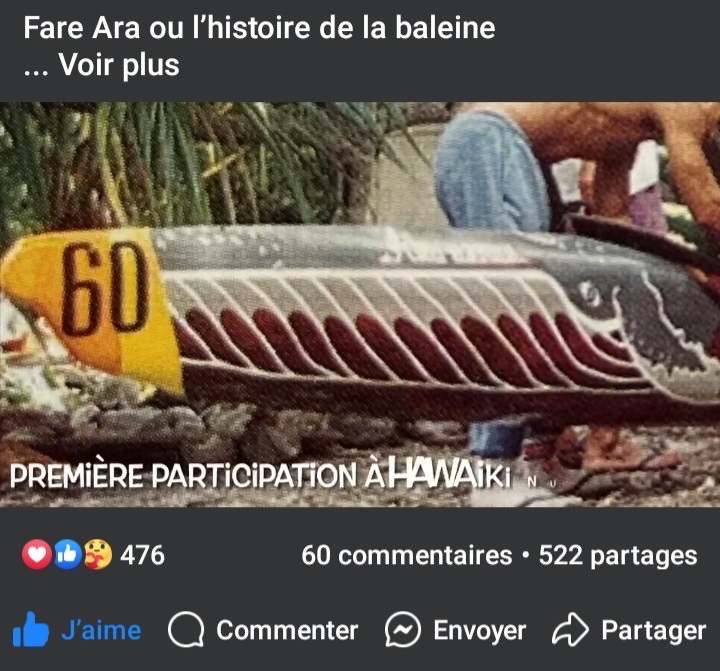 Un documentaire sur la “baleine” du va’a, entre tradition et innovation 