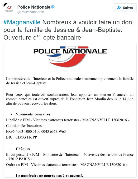 Policiers assassinés en métropole : la DSP relaie l'appel aux dons pour aider la famille