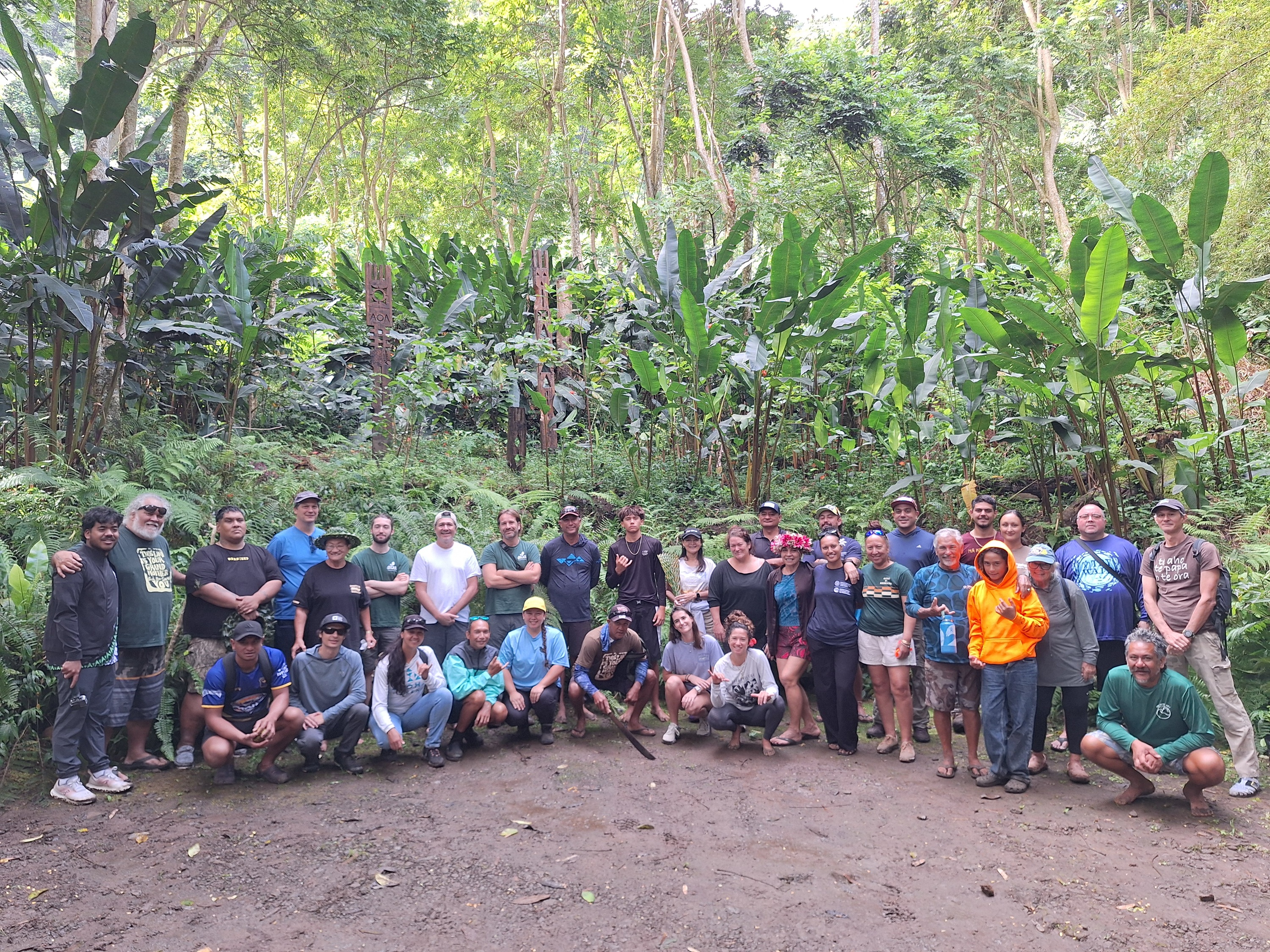 Découverte de la vallée de Mo’aroa dans le cadre du lien terre-mer (Crédit : Anne-Charlotte Lehartel).