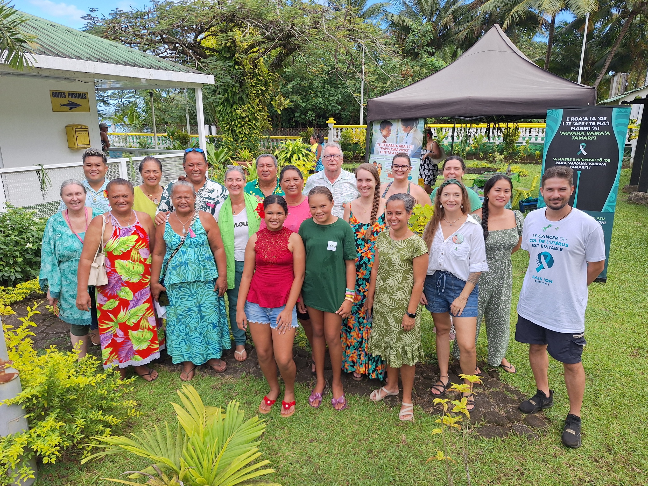 Un village vert s’est tenu ce mercredi à la mairie de Teahupo’o (Crédit : Anne-Charlotte Lehartel).