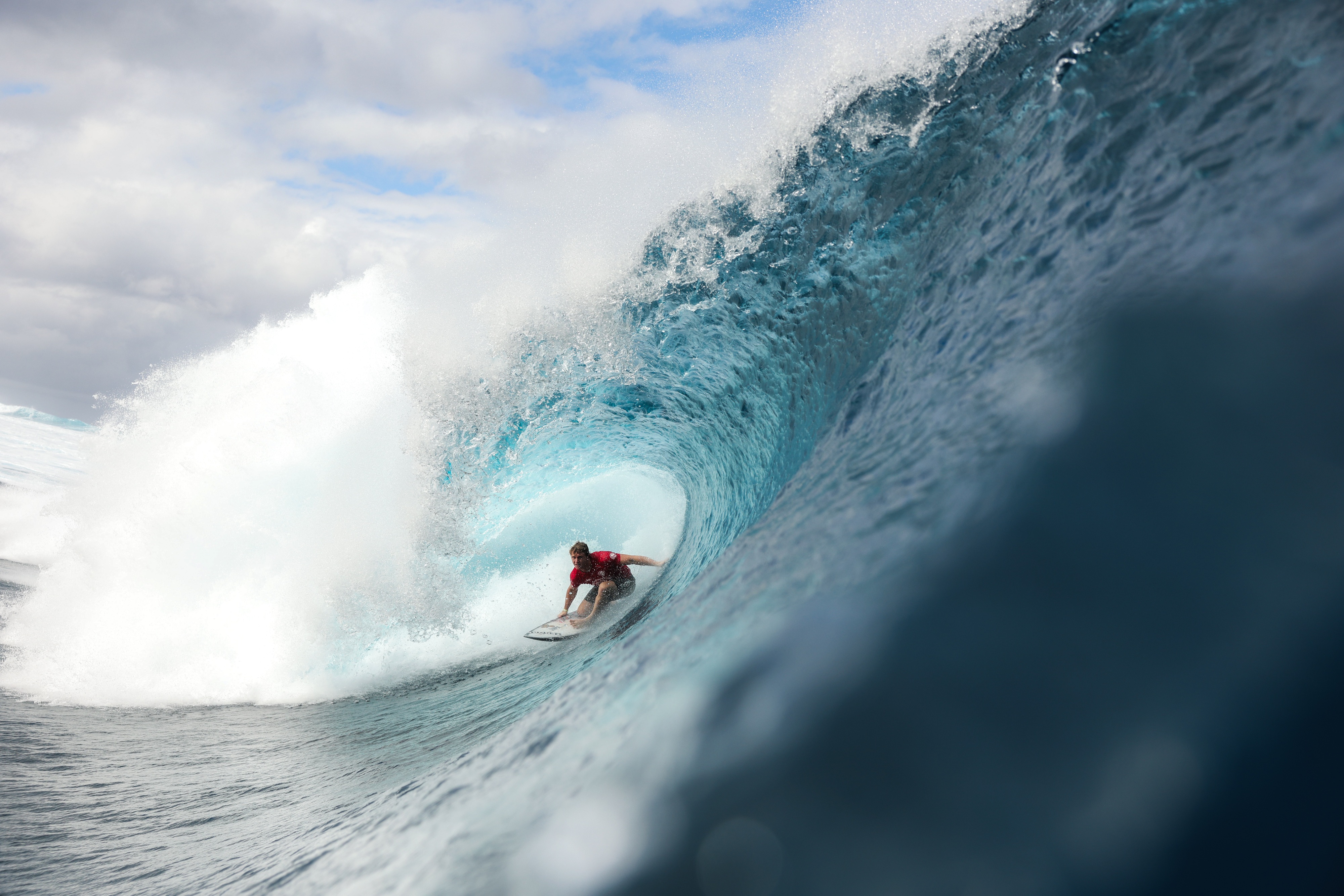 En quarts de finale, Eimeo Czermak a scoré deux vagues parfaites de 10 points chacune. Mémorable ! ©FTS/Lilou Valero