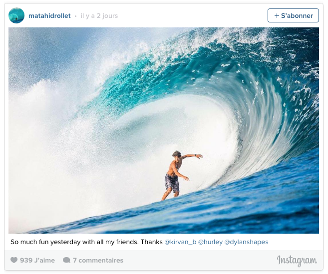 Surf- Teahupoo en vedette dans l'Equipe