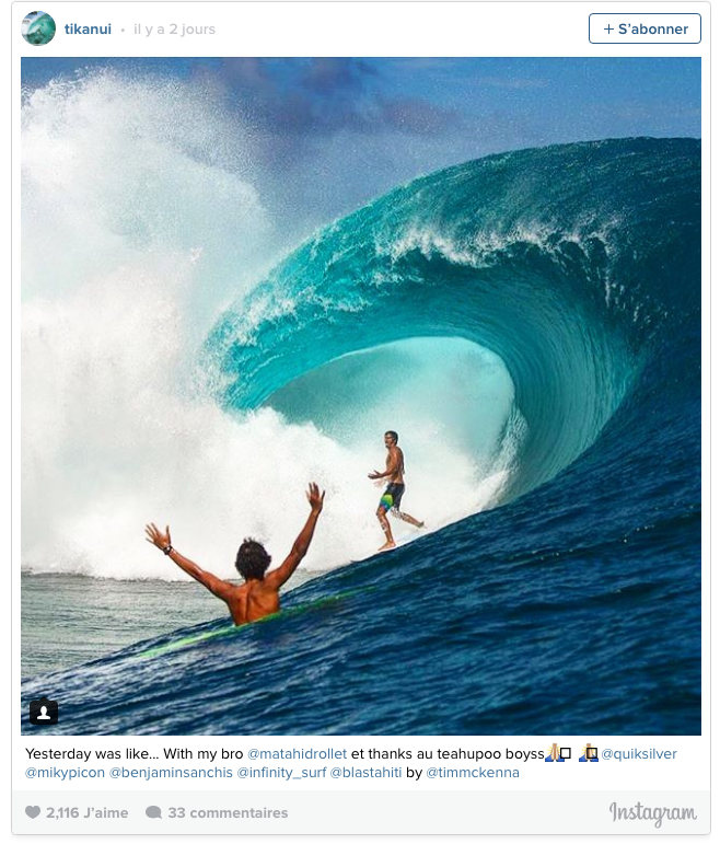 Surf- Teahupoo en vedette dans l'Equipe