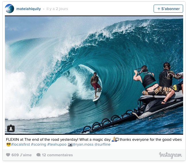 Surf- Teahupoo en vedette dans l'Equipe