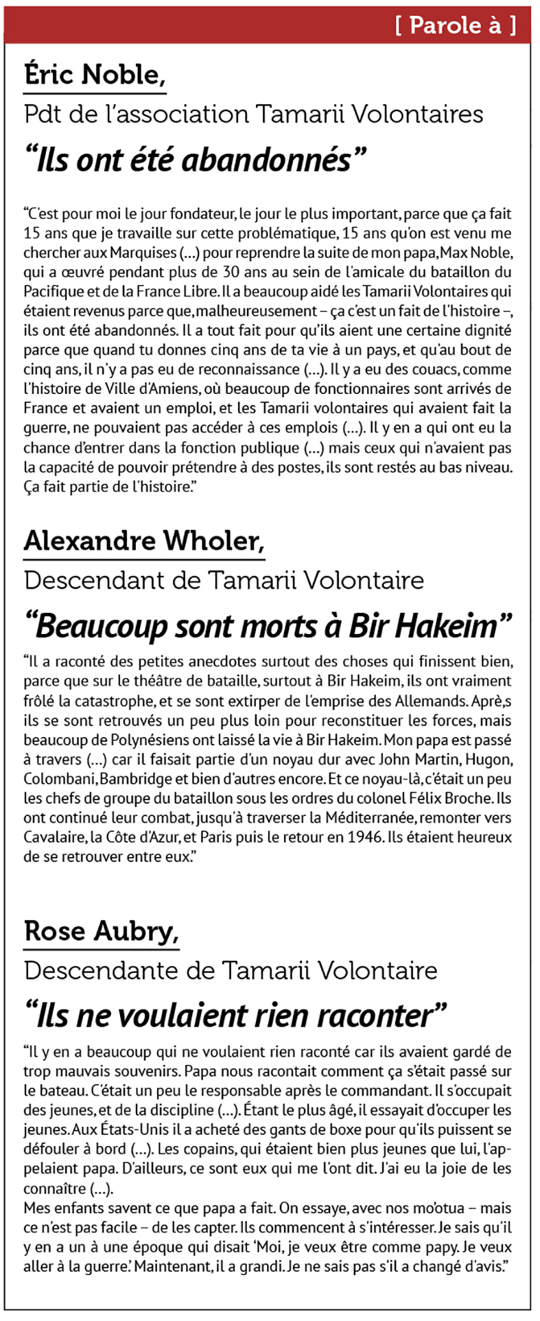 ​Tamarii Volontaires : “Ils se sont sacrifiés pour notre liberté”