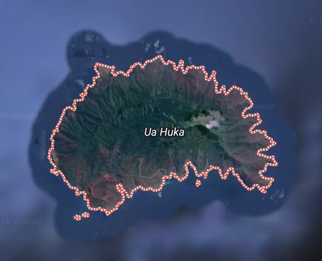 Vive inquiétude depuis ce jeudi midi à Ua Huka, aux Marquises (Crédit : capture écran/Google Map).