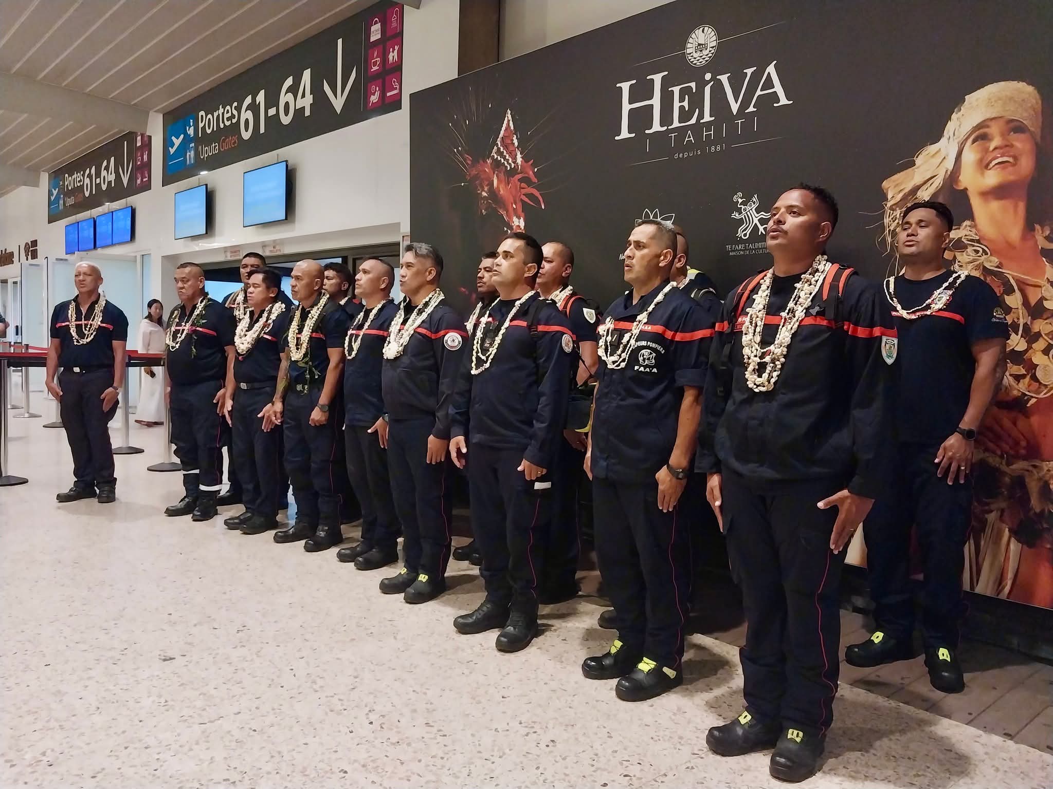 Le détachement a quitté Tahiti le vendredi 31 juillet pour une mission solidaire de deux semaines en Gironde (Crédit : Air Tahiti Nui).