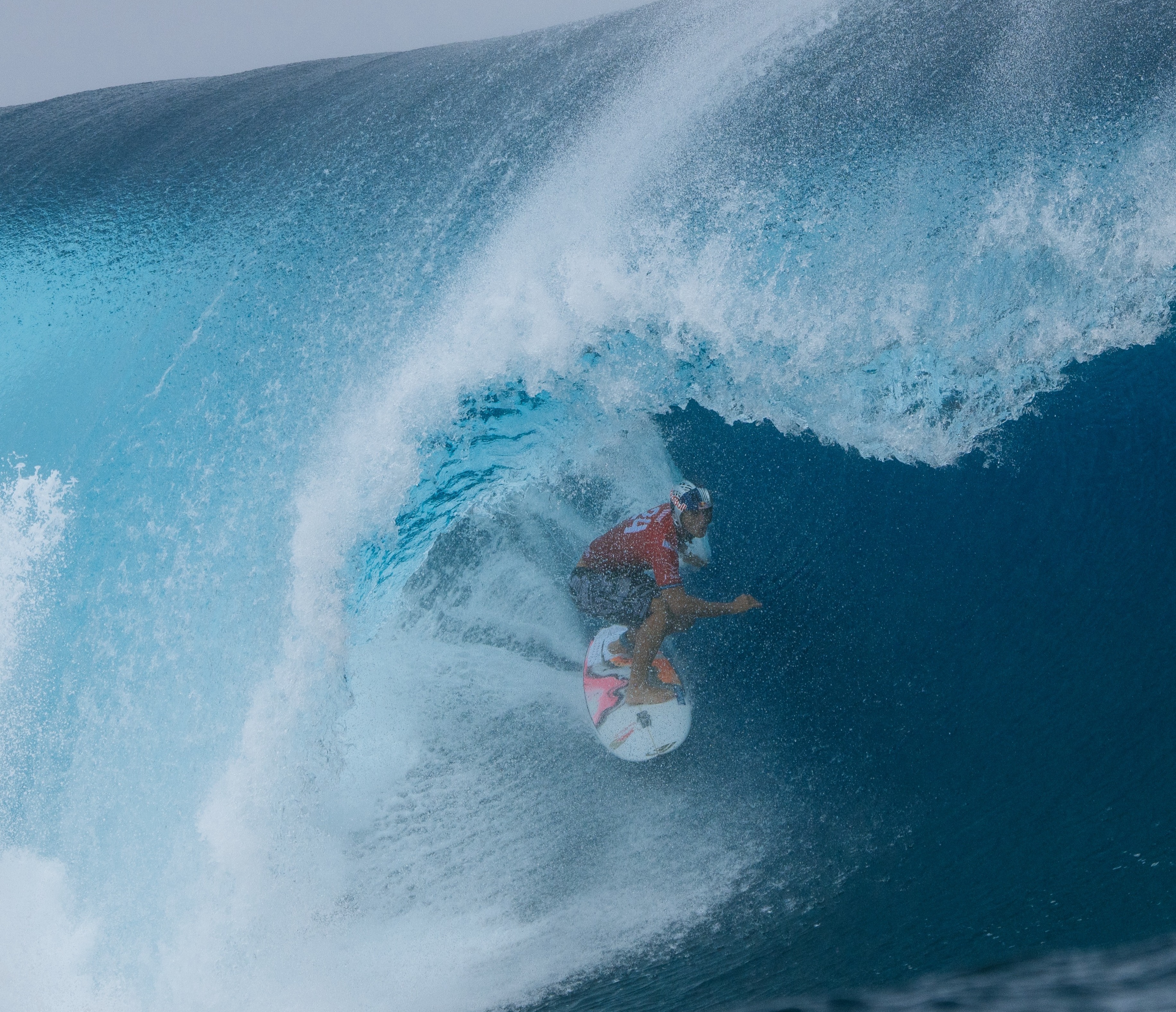 Kauli Vaast continue l'aventure sur la Tahiti Pro. @ WSL Hannah Anderson