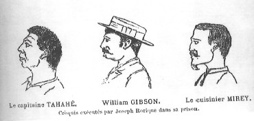 En prison, Josèphe Rorique dessina le portrait du capitaine Tehahe, de William Gibson et du cuisinier Mirey.