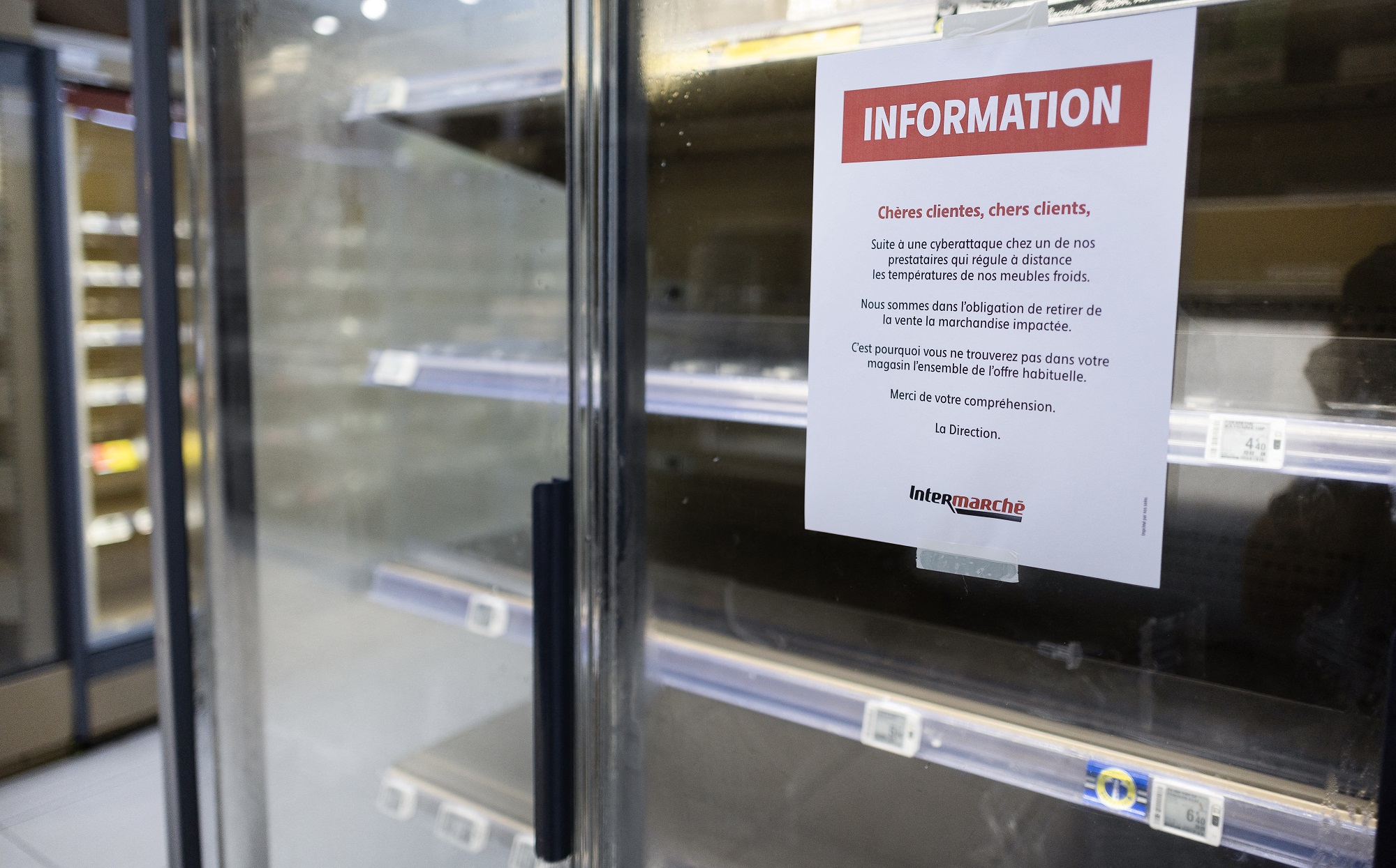 ​Des supermarchés français touchés par une cyberattaque inédite de leurs installations frigorifiques