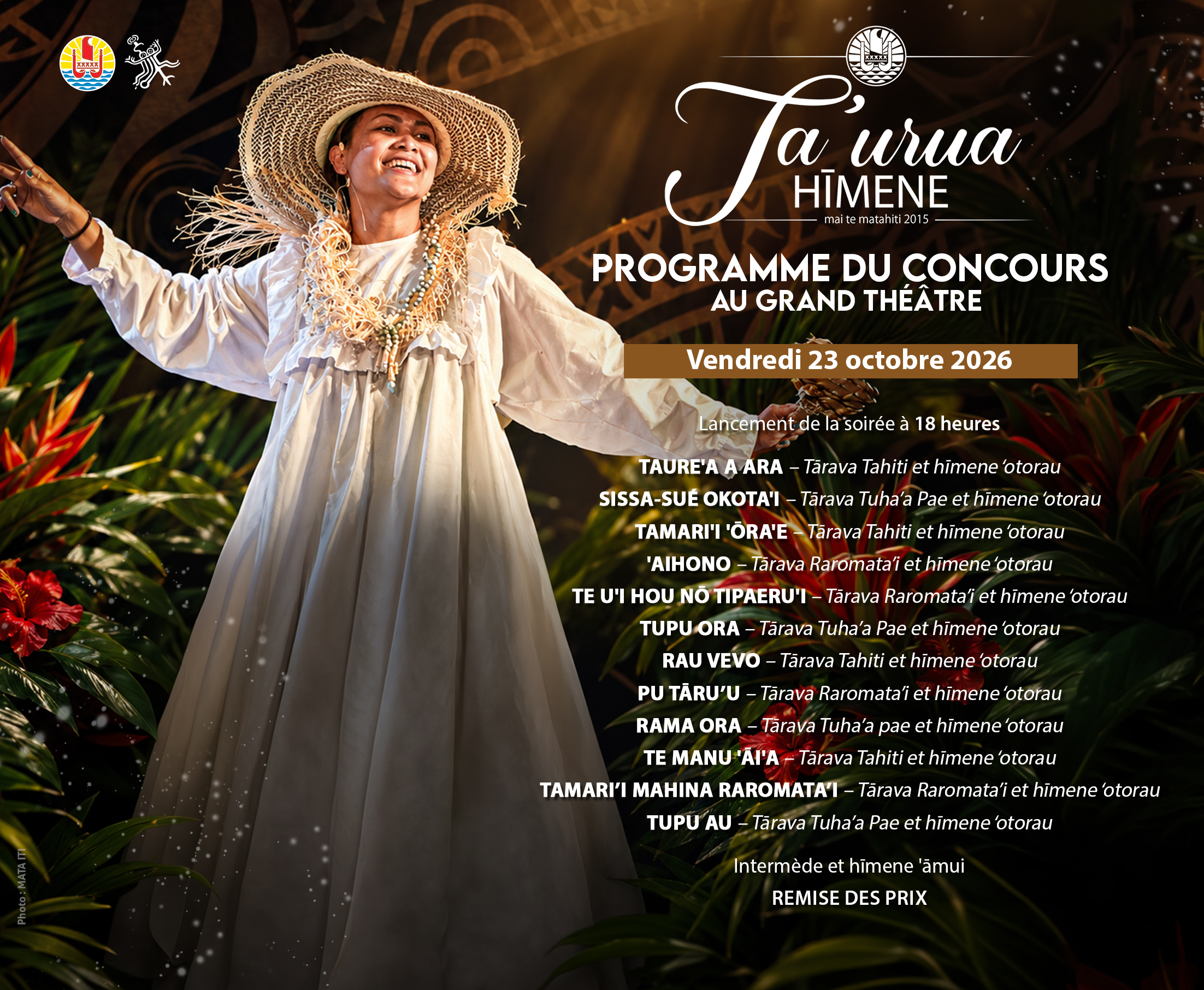 Le programme de la soirée du vendredi 23 octobre.