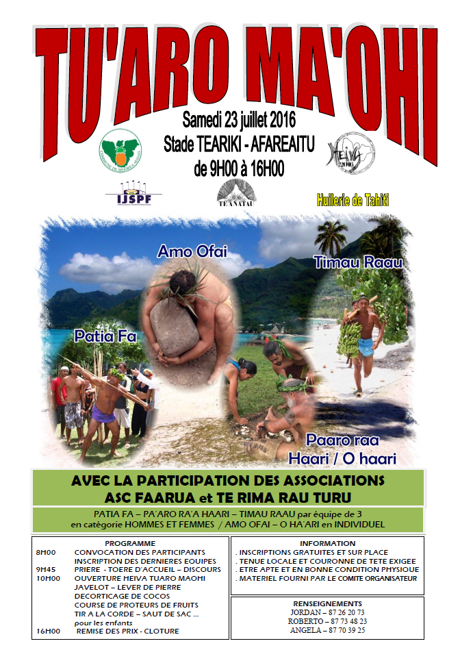 Moorea : les épreuves du Tū'aro Mā'ohi se tiendront ce samedi