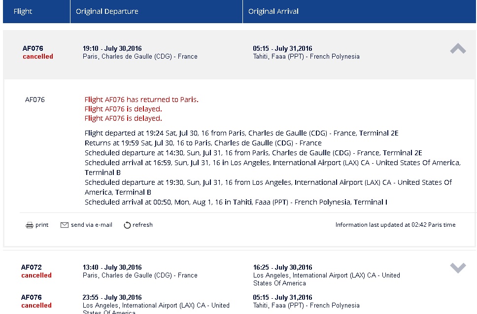 Problème sur le vol Paris-Tahiti Faa'a : les passagers bloqués en métropole