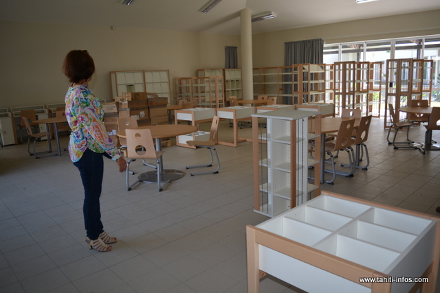 La bibliothèque en plein aménagement