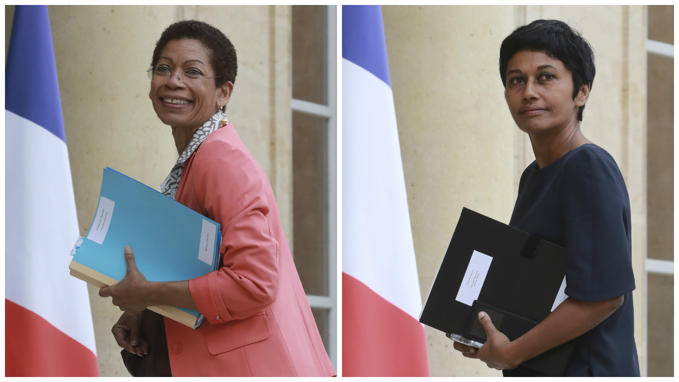La ministre des Outre-mer George Pau-Langevin et Ericka Bareigts, secrétaire d’État chargée de l’Égalité réelle ont présenté mercredi le projet de loi sur l'égalité réelle outre-mer. Photo : AFP