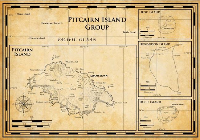 Le nom polynésien de Pitcairn était Hiti Au Revareva. Avant l’installation des mutinés de la HMS Bounty, l’île avait été peuplée par des Polynésiens qui l’avaient, par la suite, abandonnée.