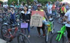 Les cyclistes font leur vélorution à Punaauia
