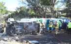 Motu Uta : une épave prend feu pendant une opération de découpe