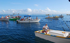 Un syndicat de pêcheurs manifeste dans la rade de Papeete