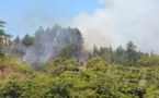 Incendie de montagne sur la route du mont Marau
