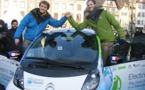 Deux baroudeurs achèvent à Strasbourg un tour du monde en voiture électrique