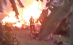 ​Une maison part en fumée à Papara