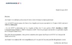Air France: modifications des horaires des vols  du mercredi 13 mars 2013 :