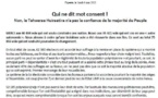 Communiqué de l'UPLD:"Qui ne dit mot consent"