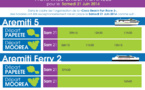 Changement exceptionnel des horaires de l'Aremiti 5 et de l'Aremiti Ferry ce samedi 21 juin