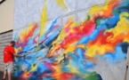 De l'art urbain à Faa'a par Jim Vision artiste londonien