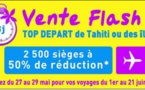 Ventes flash: Air Tahiti propose 2 500 sièges à 50% de réductions, 3 jours pour en profiter