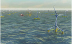 Quatre zones propices au développement de fermes éoliennes flottantes désignées.