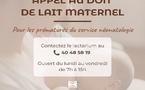 Le CHPF lance un appel urgent au don de lait maternel