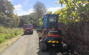 ​La route du Belvédère de Taravao élargie
