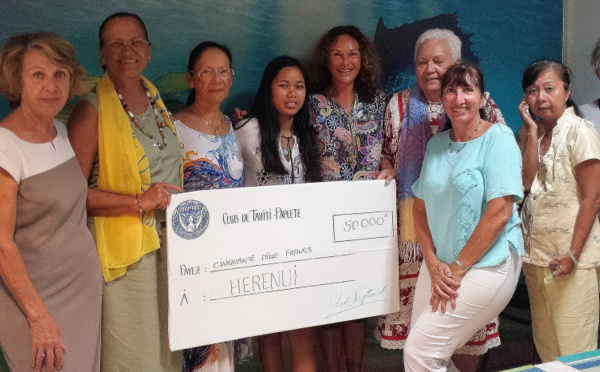 Le coup de pouce financier du club Soroptimist à Herenui Liu 
