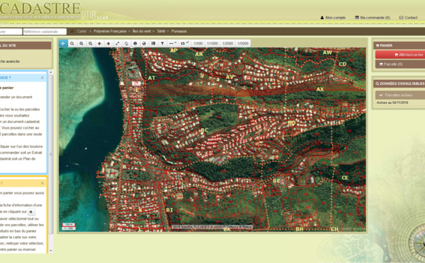 Le cadastre du fenua accessible depuis son domicile