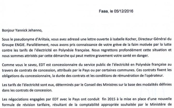 EDT-Engie : "Nous sommes prêts à poursuivre avec vous ce dialogue respectueux"