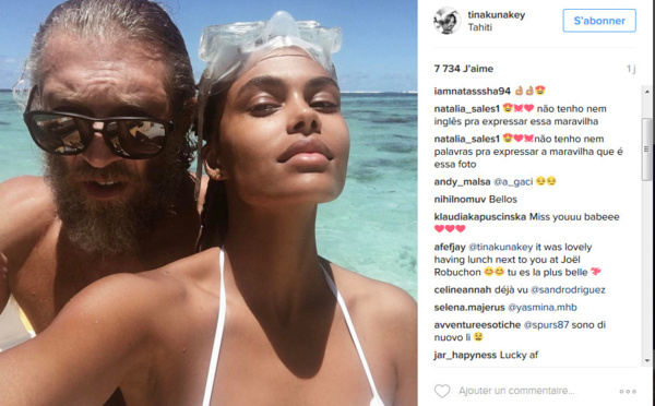 Tina Kuna­key, la compagne de Vincent Cassel, publie un souve­nir de leur séjour à Tahiti