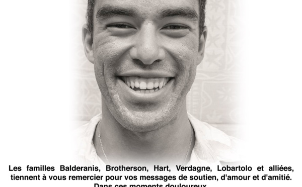Avis de remerciements Famille Balderanis