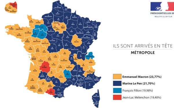 Présidentielle : tous les résultats du 1er tour en cartes et en infographies