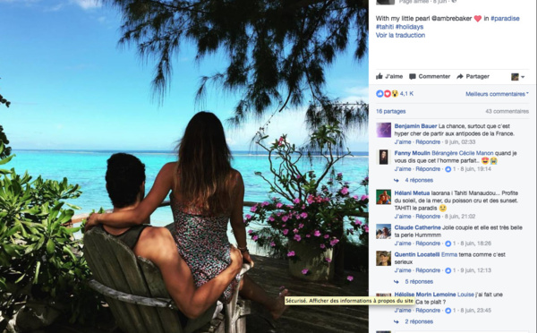 Florent Manaudou est à Tahiti avec sa "little pearl" Ambre