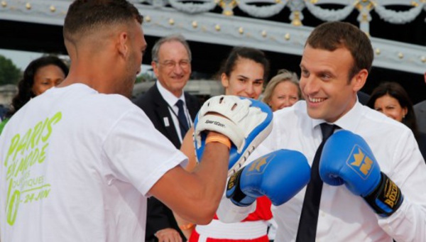 JO-2024: "quand je participe, je préfère toujours gagner", affirme Macron en soutien de Paris